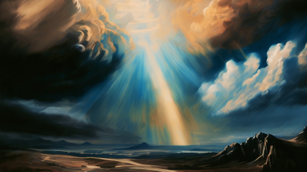 Lichtstrahl aus den Wolken