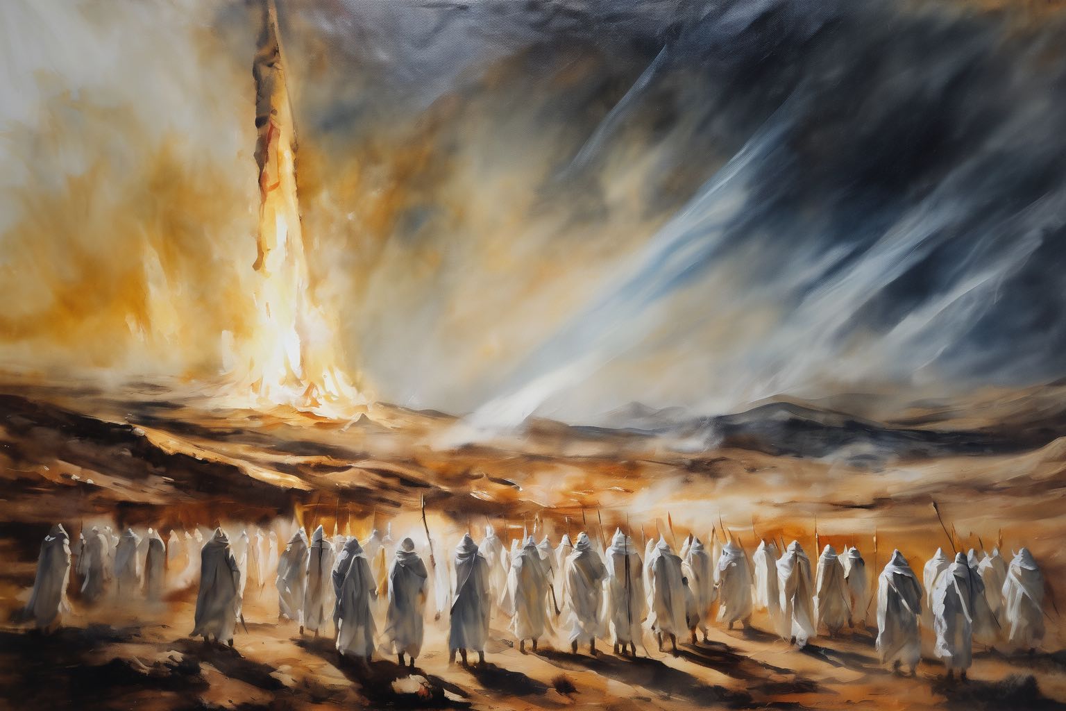 Die Israeliten blicken auf eine Feuersäule